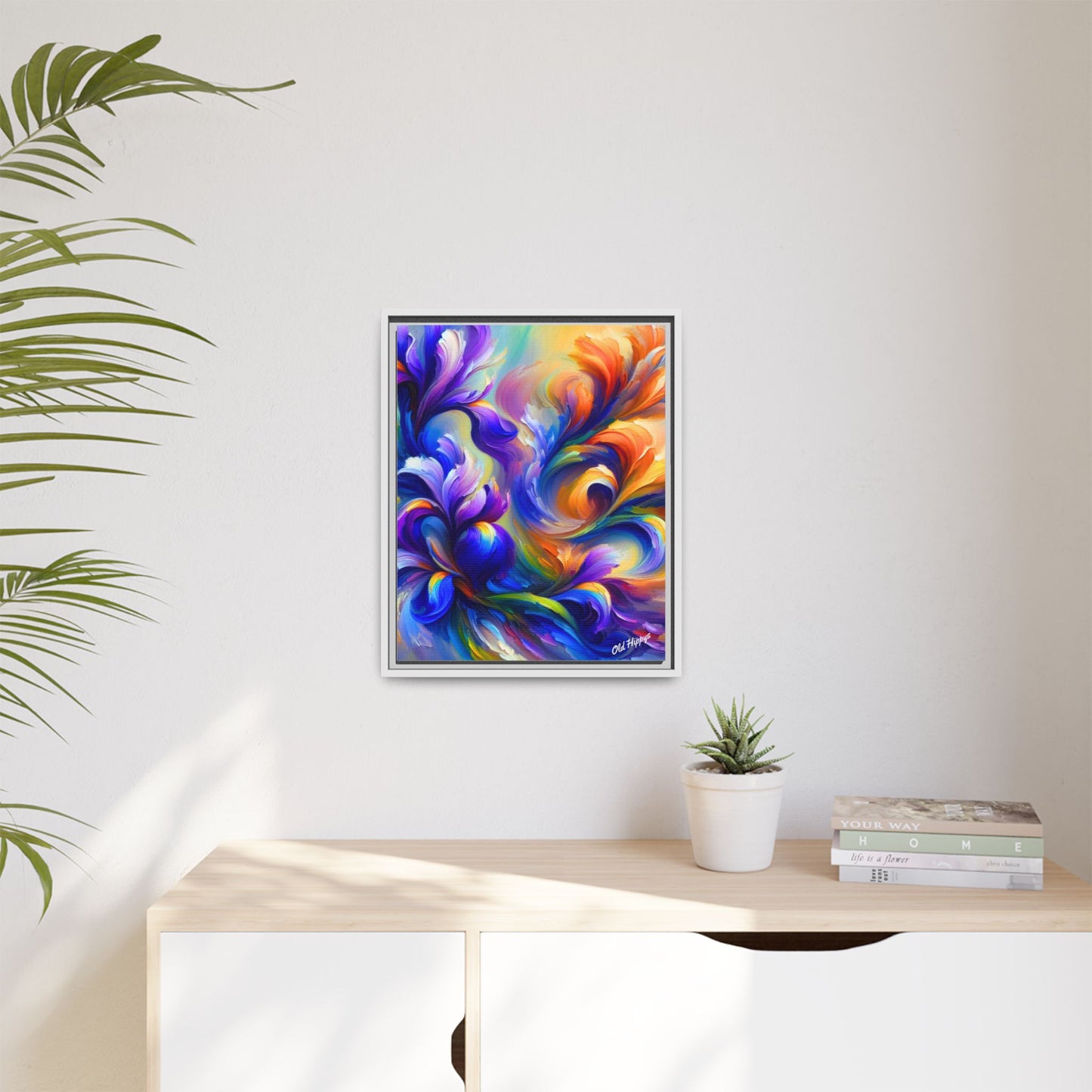 Iris Symphony #1 Wood Framed Matte Canvas