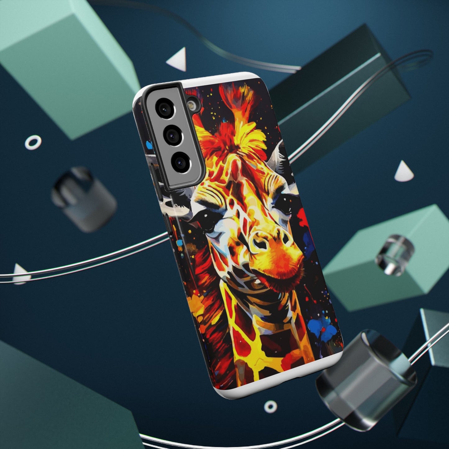 Funky Giraffe Art Impact-Resistant Phone Case —