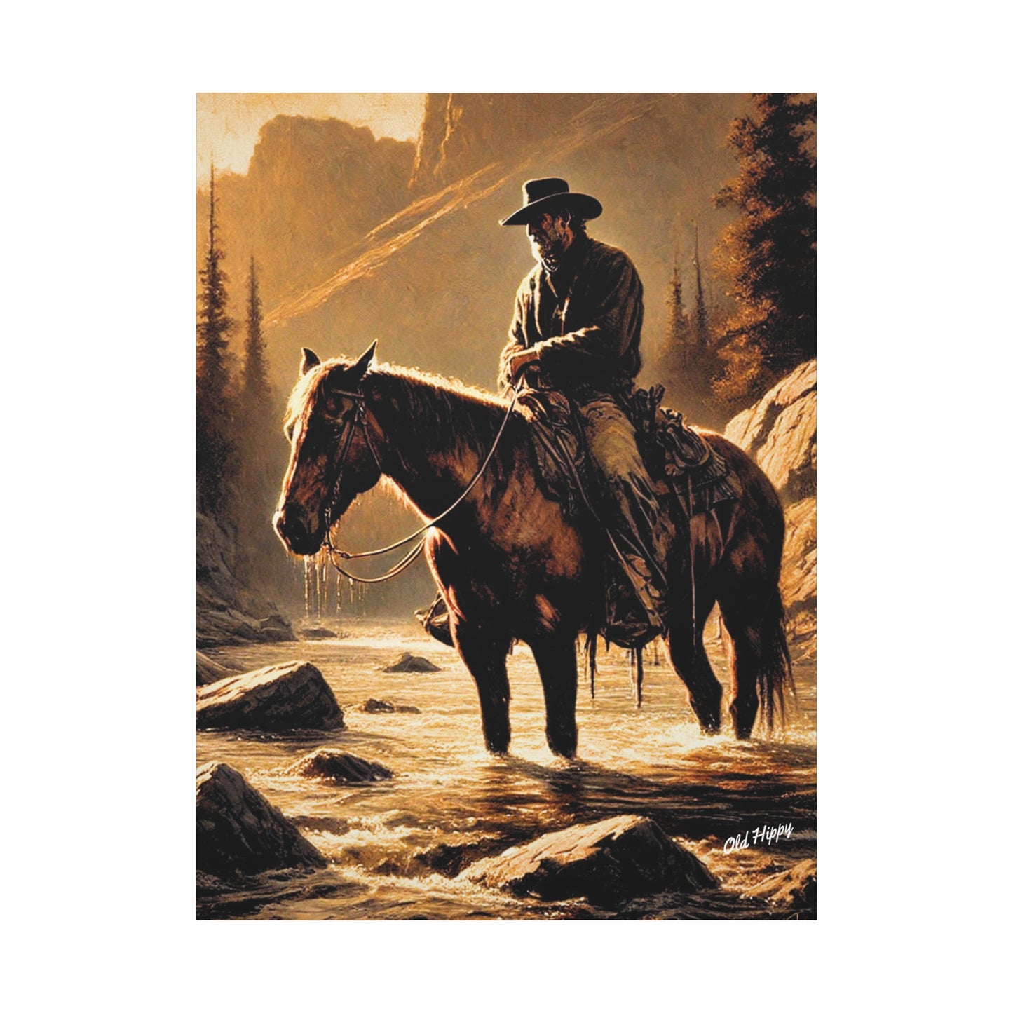 “Still Waters, Weathered Soul”  Rustic Matte Stretched Canvas