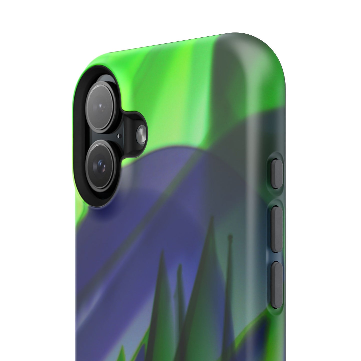 — Green Blue Abstract Wave Design Impact-Resistant Phone Case
