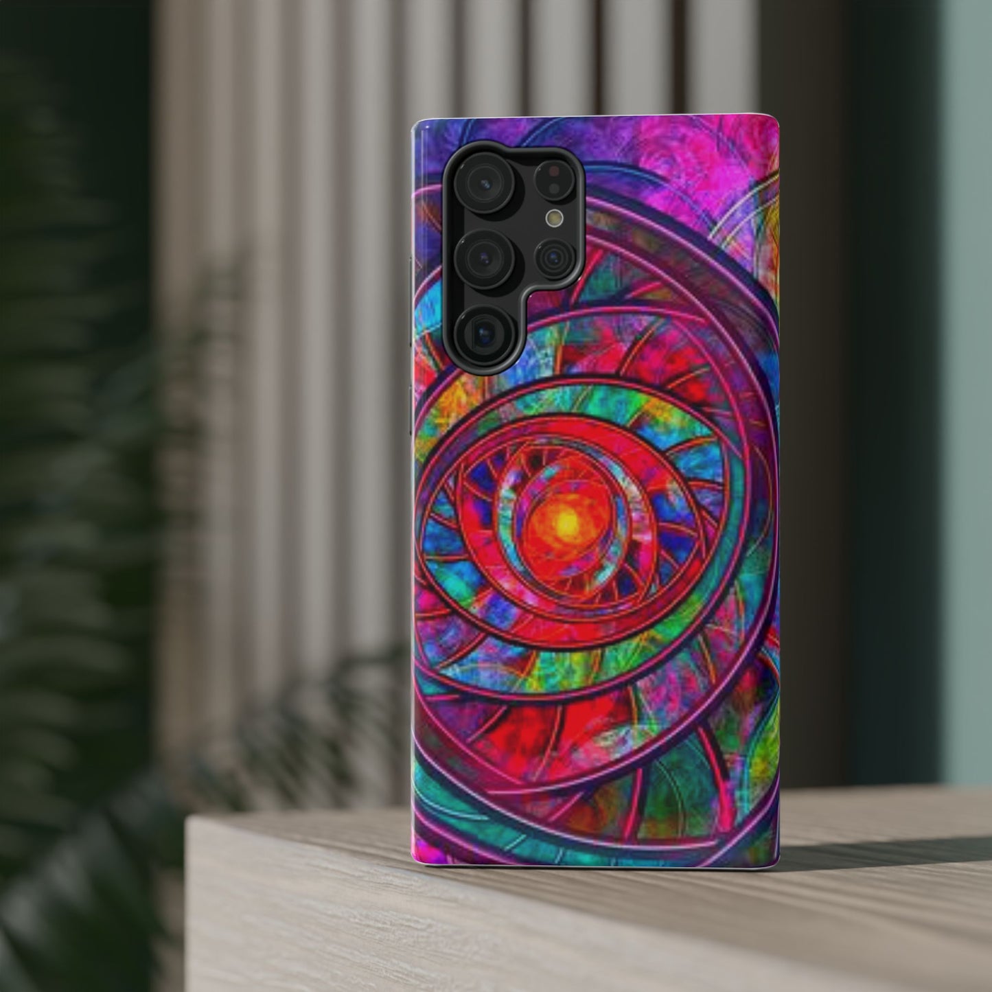 Protective Phone Case — Vibrant Abstract Mandala Impact-Resistant Design