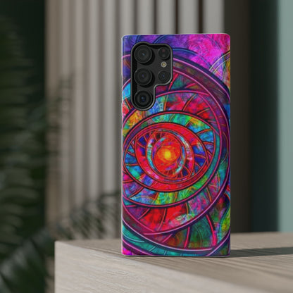 Protective Phone Case — Vibrant Abstract Mandala Impact-Resistant Design