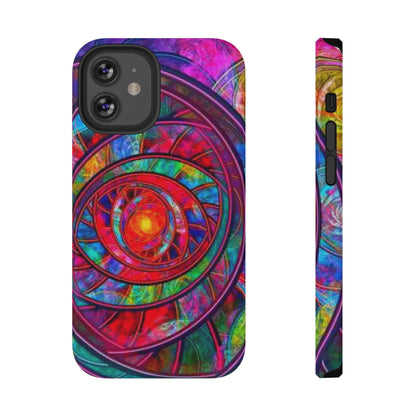 Protective Phone Case — Vibrant Abstract Mandala Impact-Resistant Design