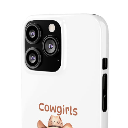 Cowgirls Phone Case — "Real Cowgirls Ride by Faith Not by Sight" Christian Western iPhone Snap Case