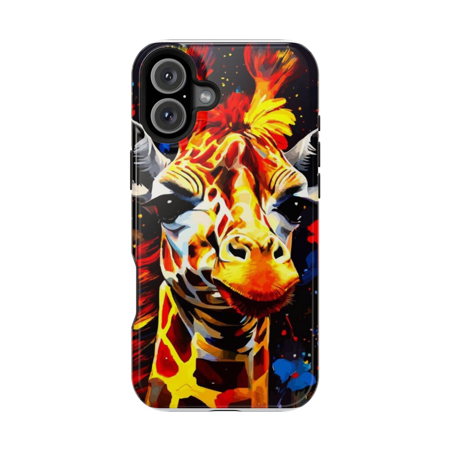 Funky Giraffe Art Impact-Resistant Phone Case —
