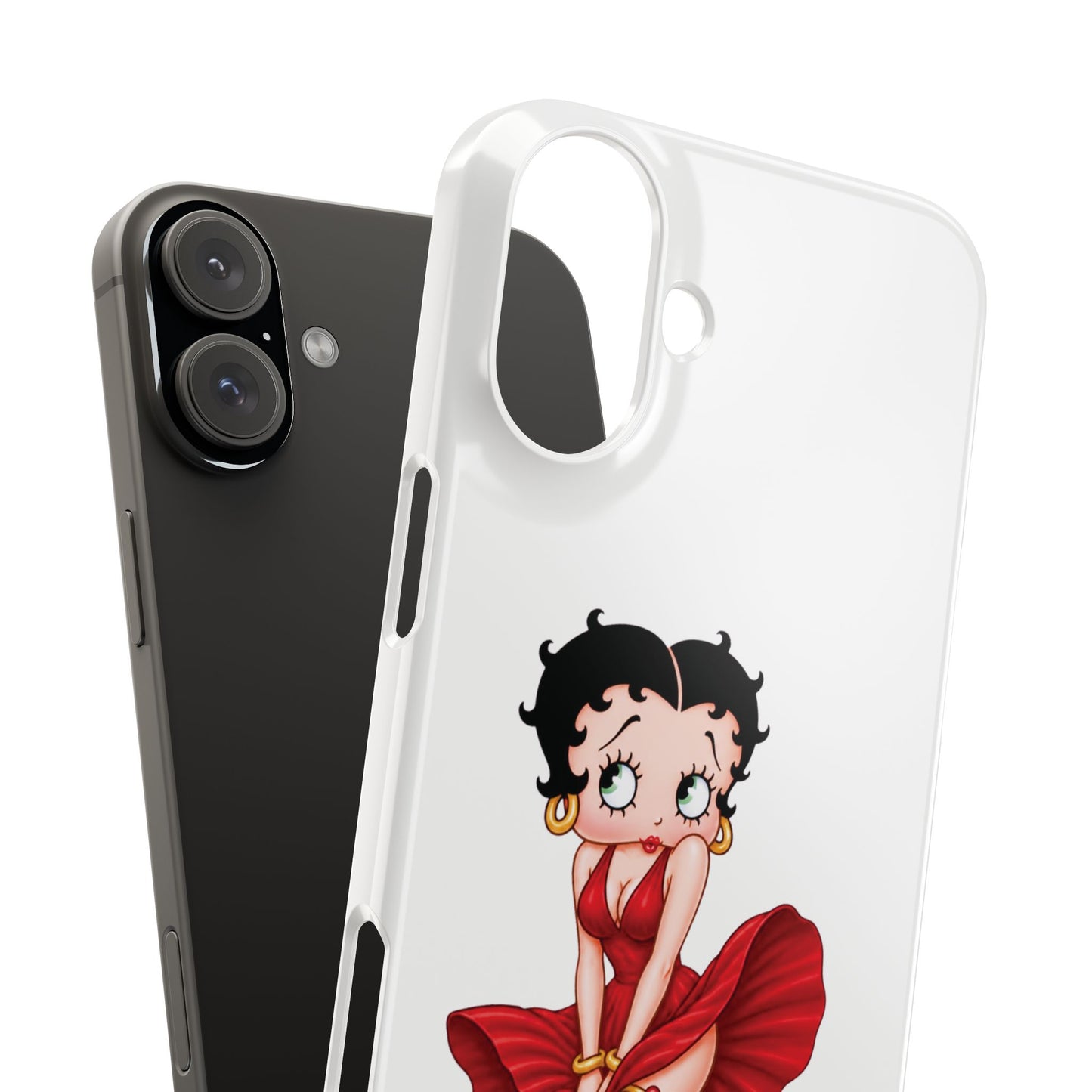 Betty Boop Red Dress Slim iPhone Case — Retro Pin-Up Cartoon Phone Cover