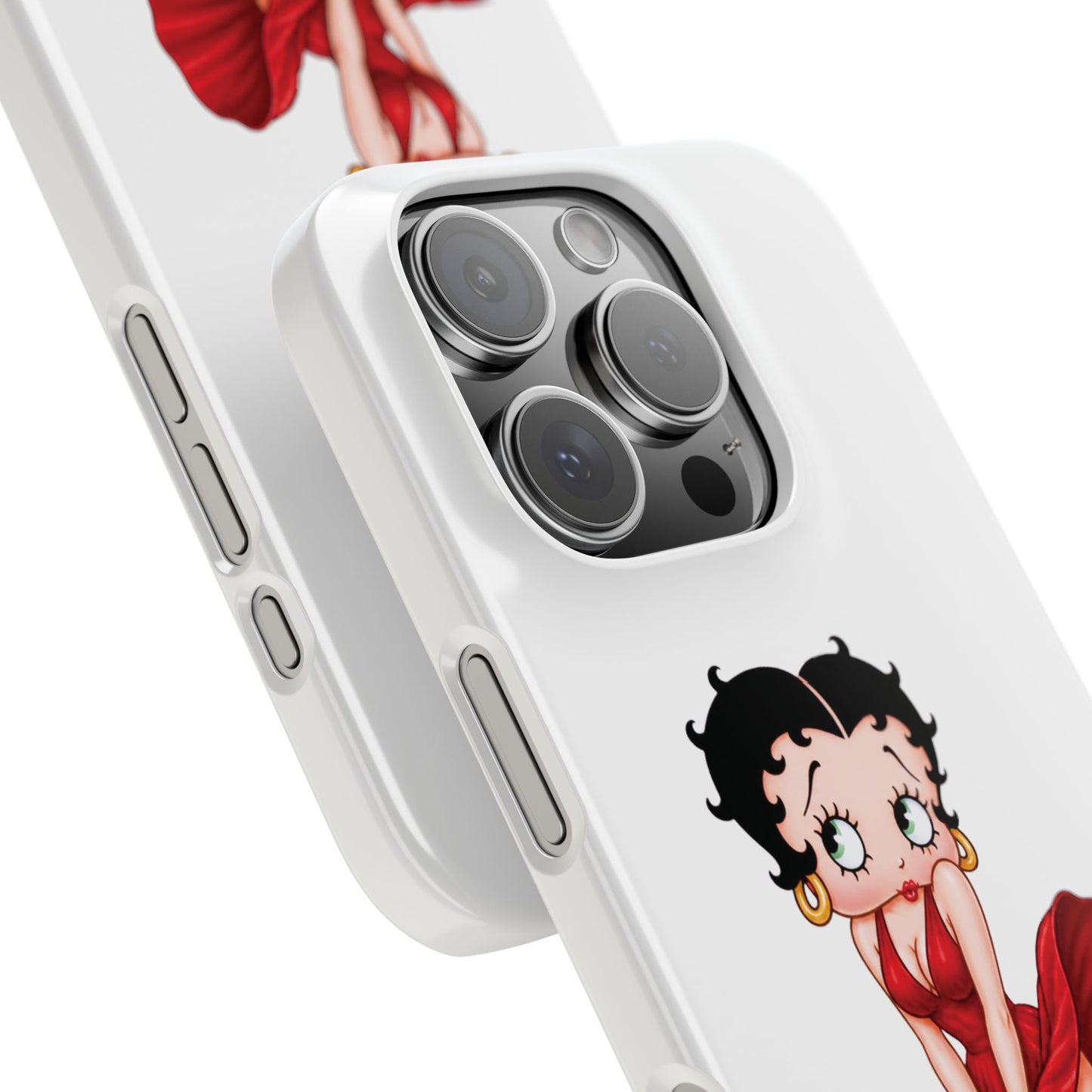 Betty Boop Red Dress Slim iPhone Case — Retro Pin-Up Cartoon Phone Cover