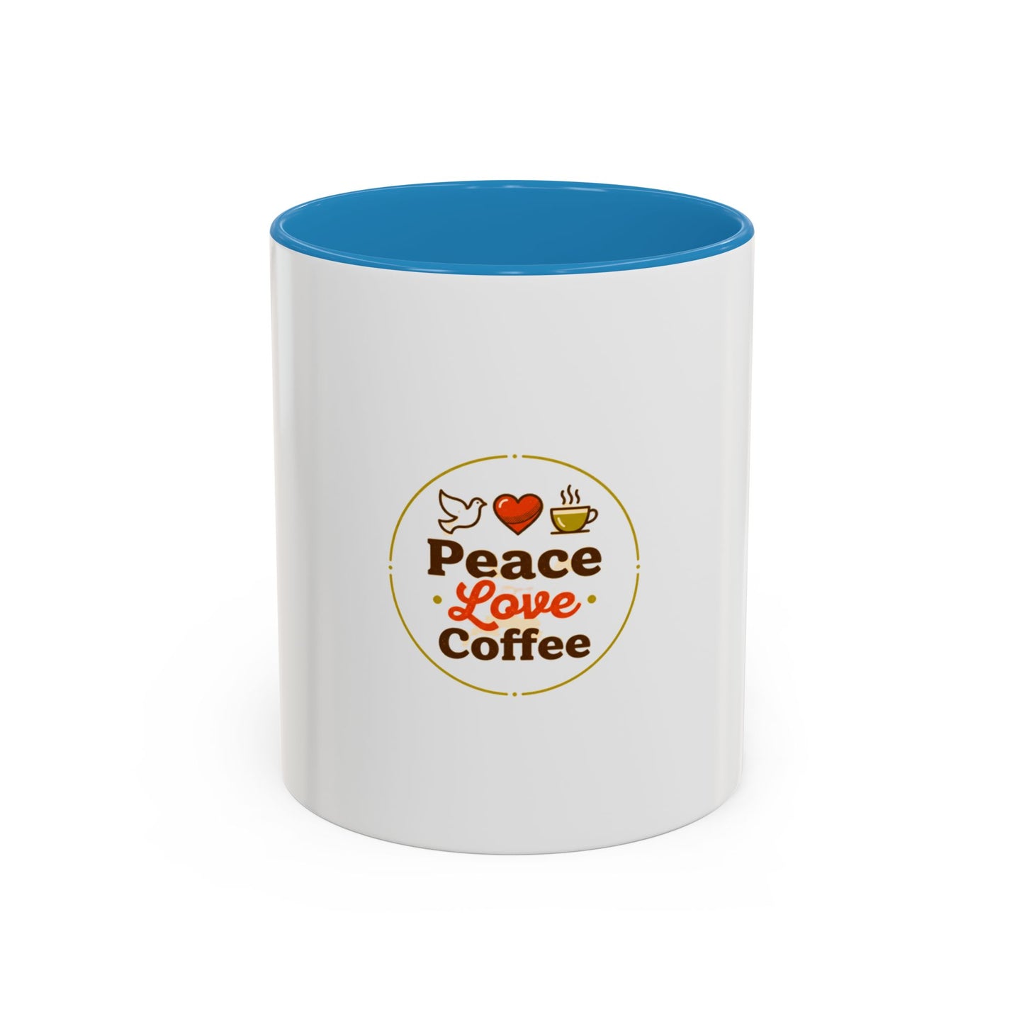 Peace Love Coffee Accent Mug - 11/15oz Ceramic Coffee Cup