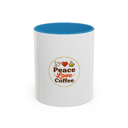 Peace Love Coffee Accent Mug - 11/15oz Ceramic Coffee Cup