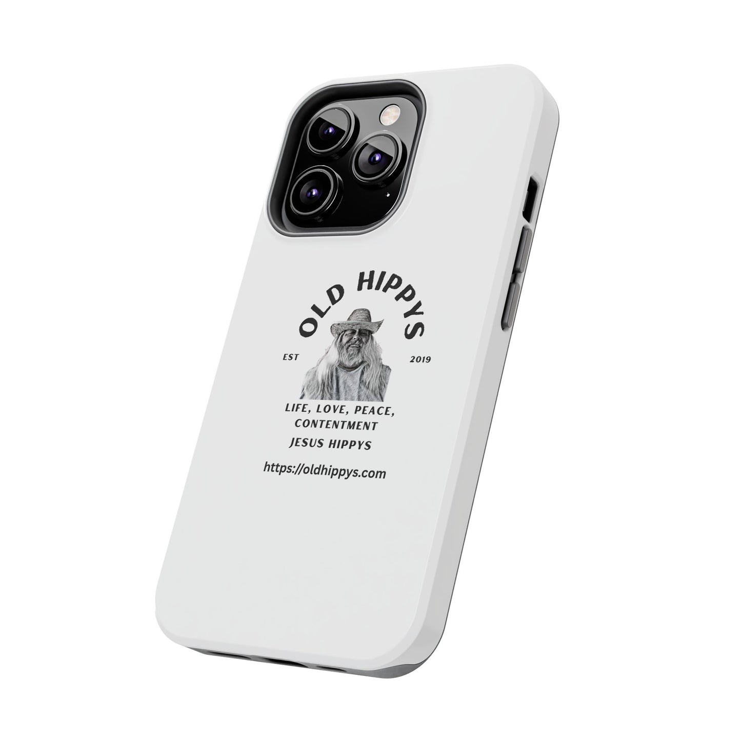 Old Hippys Phone Case — 'Life, Love, Peace, Contentment' Tough Protective Case