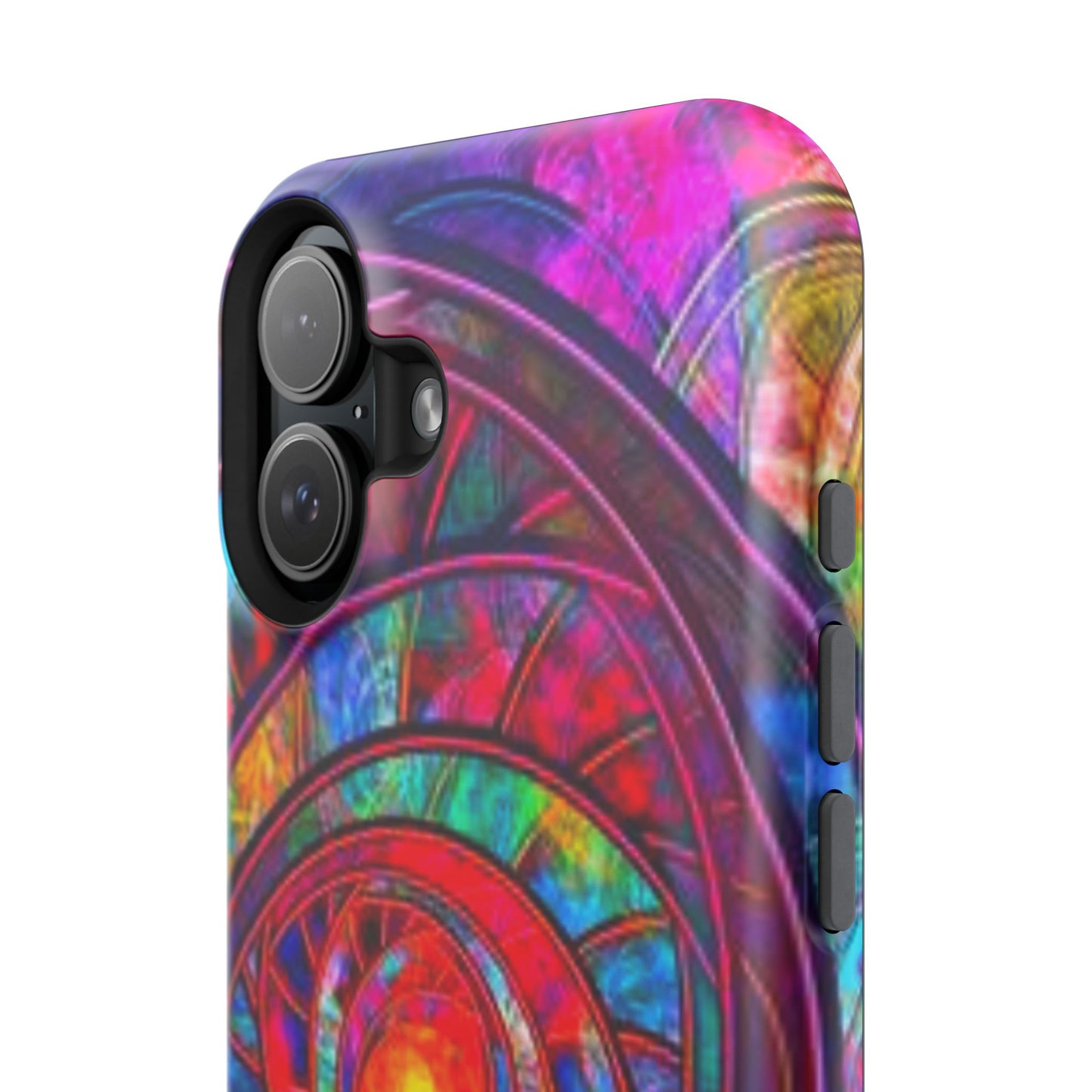 Protective Phone Case — Vibrant Abstract Mandala Impact-Resistant Design