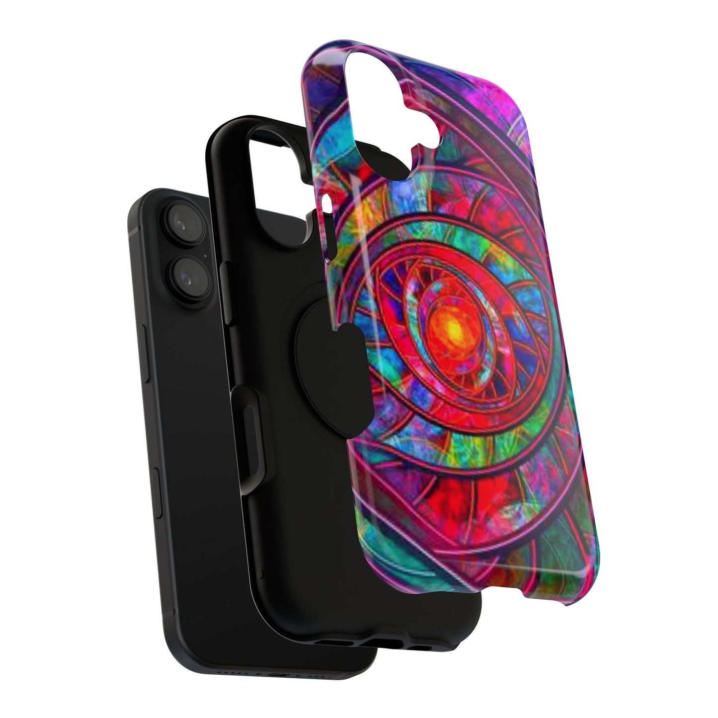 Protective Phone Case — Vibrant Abstract Mandala Impact-Resistant Design
