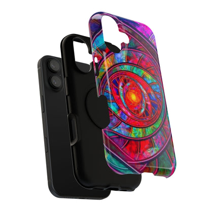Protective Phone Case — Vibrant Abstract Mandala Impact-Resistant Design