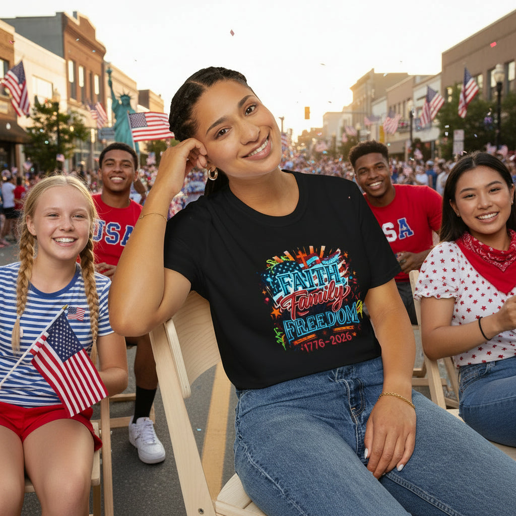 Faith Family Freedom 250th American Independence T-Shirt
