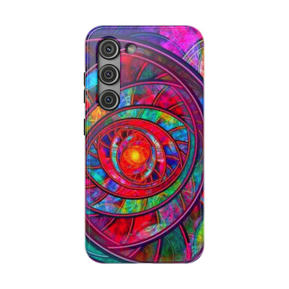 Protective Phone Case — Vibrant Abstract Mandala Impact-Resistant Design
