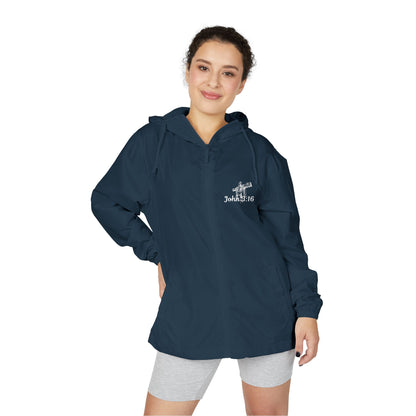 Windbreaker Jacket — John 3:16 & Cross Chest Logo