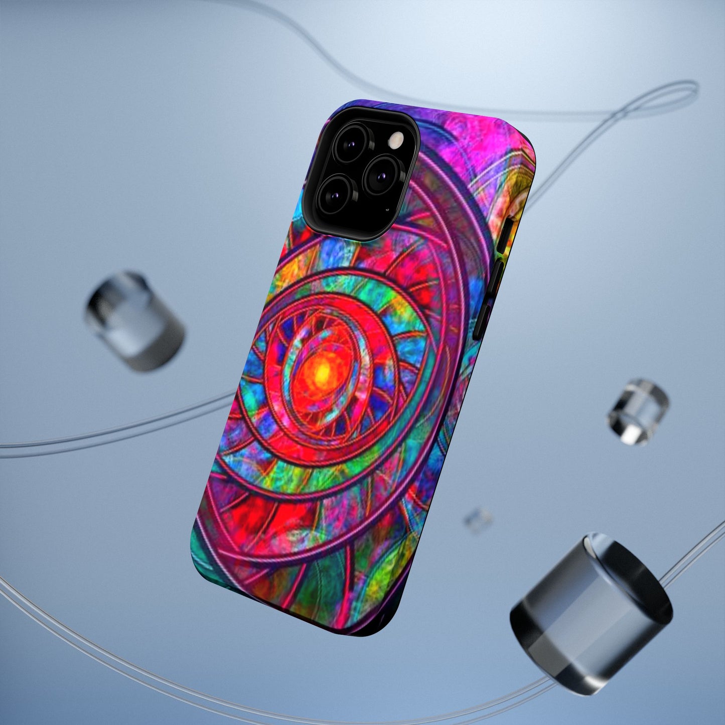 Protective Phone Case — Vibrant Abstract Mandala Impact-Resistant Design