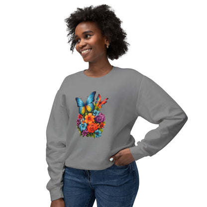 Butterfly Floral Crewneck Sweatshirt