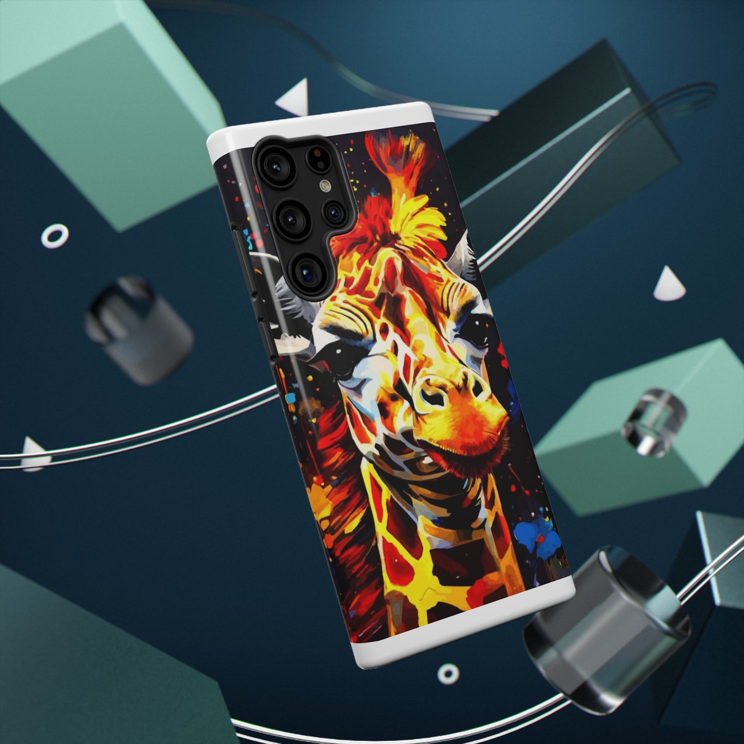 Funky Giraffe Art Impact-Resistant Phone Case —