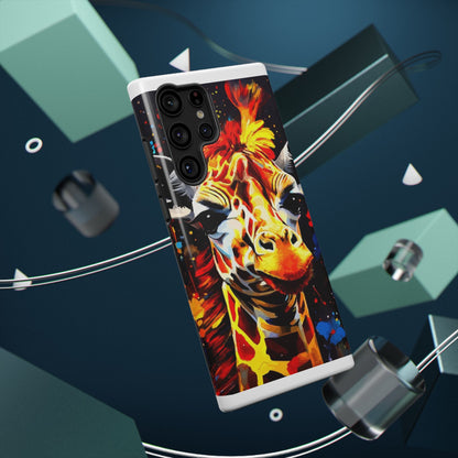 Funky Giraffe Art Impact-Resistant Phone Case —
