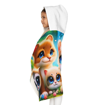 Kids Hooded Towel — Cute Big-Eyed Baby Animals Beach & Bath Wrap