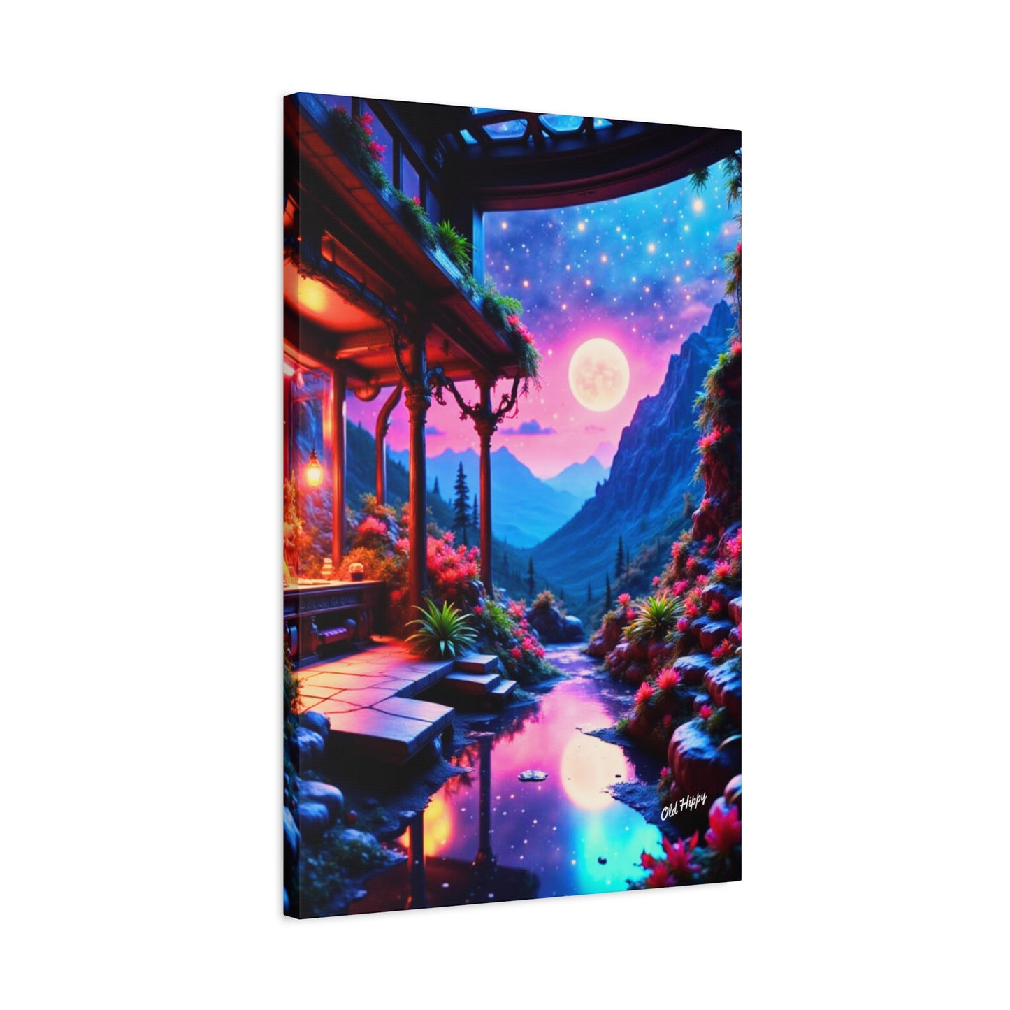 "Moonlit Sanctuary" – AI-Generated Canvas Art by Old Hippy
