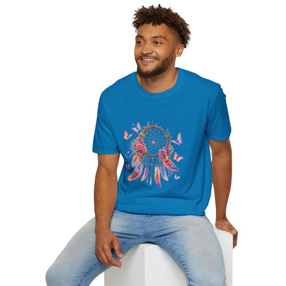 Pastel Dreamcatcher T-Shirt with Butterflies