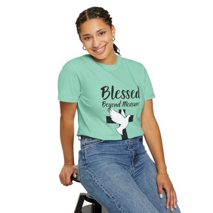 Blessed Beyond Measure T-Shirt — Christian Cross & Dove Faith Tee