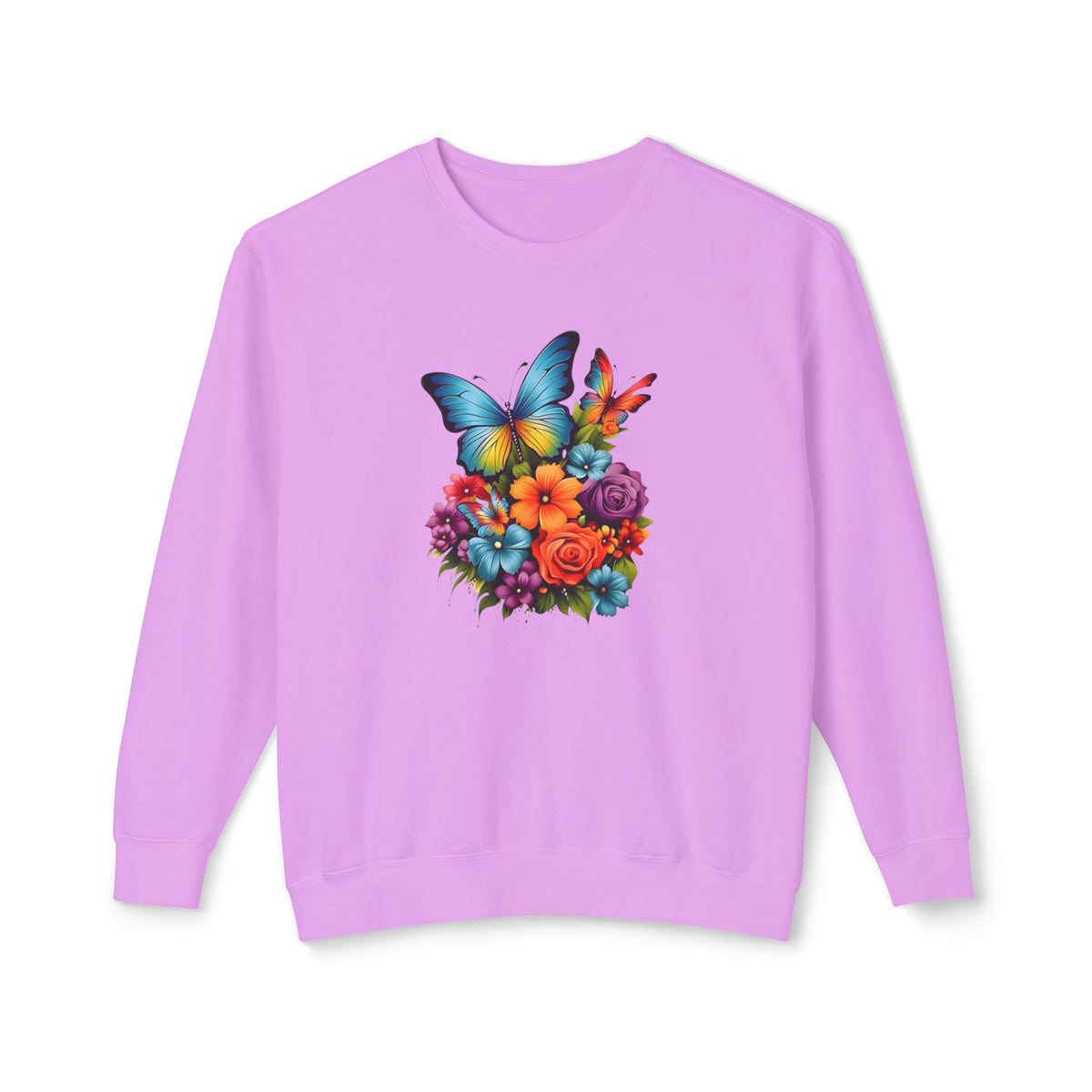 Butterfly Floral Crewneck Sweatshirt