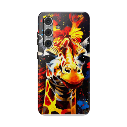 Funky Giraffe Art Impact-Resistant Phone Case —