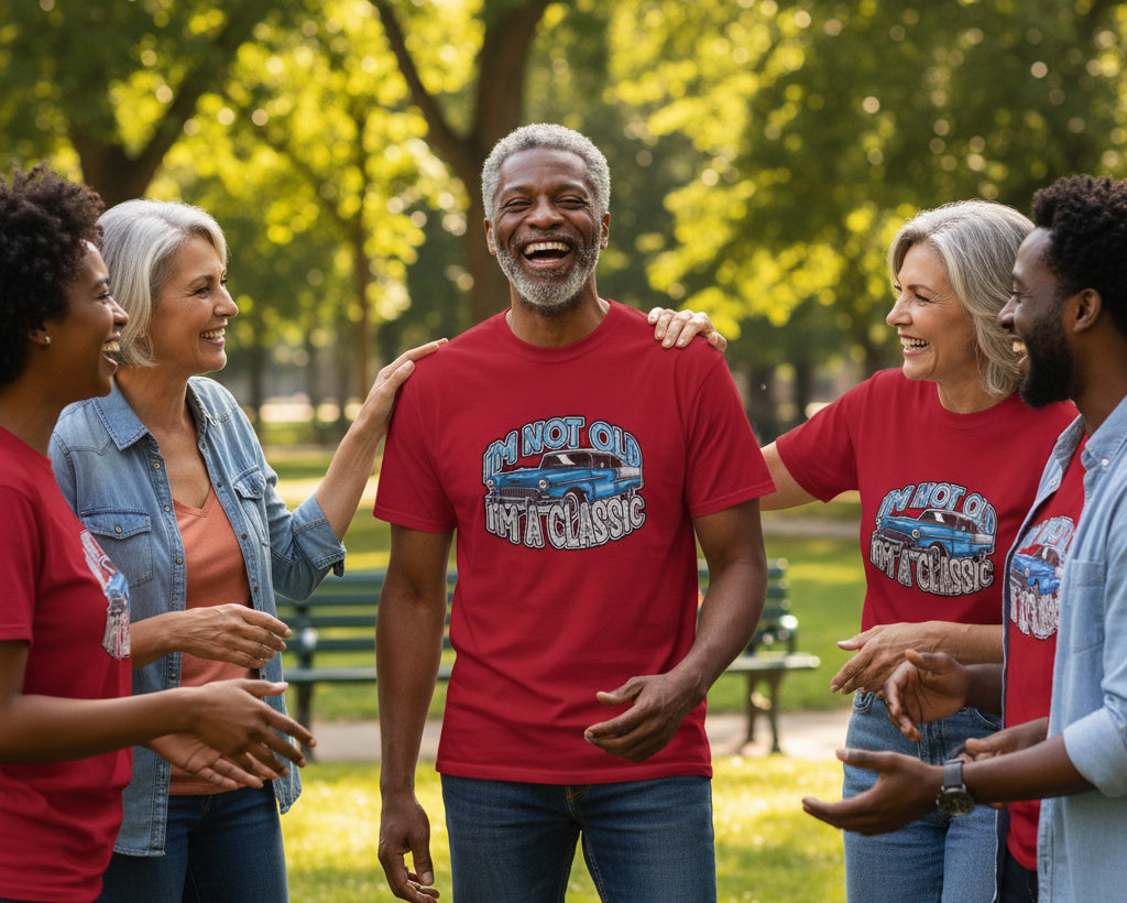 Classic Car T-Shirt for Senior Men — Vintage Auto Tee
