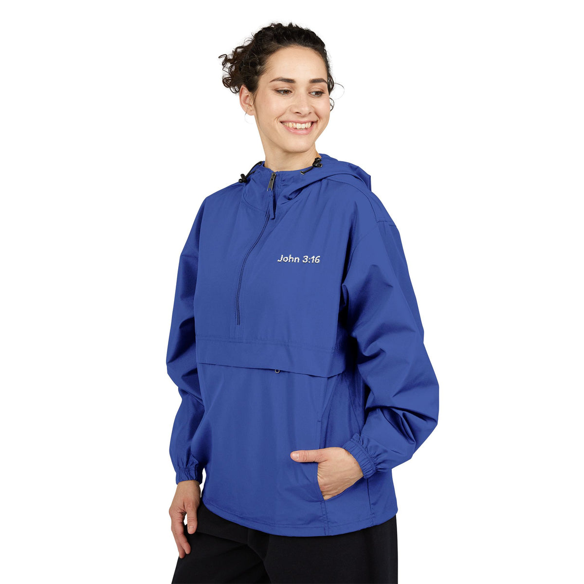 Packable Anorak Jacket — Minimal Reflective "John 3:16" Logo Windbreaker