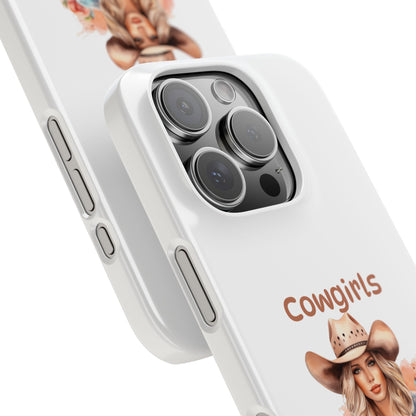 Cowgirls Phone Case — "Real Cowgirls Ride by Faith Not by Sight" Christian Western iPhone Snap Case