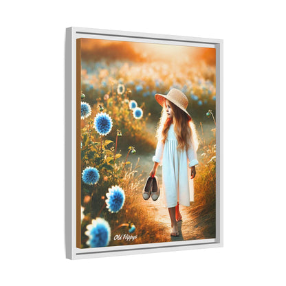 A Girl and Her Thoughts Wood Framed Canvas