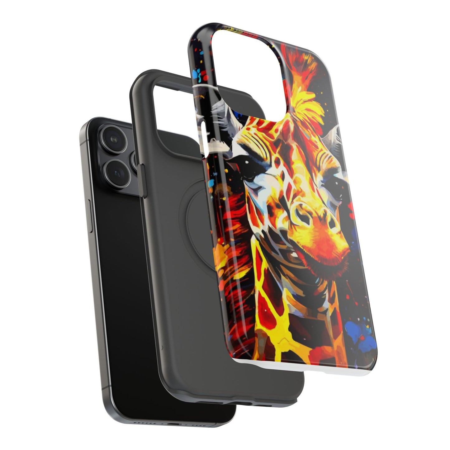 Funky Giraffe Art Impact-Resistant Phone Case —
