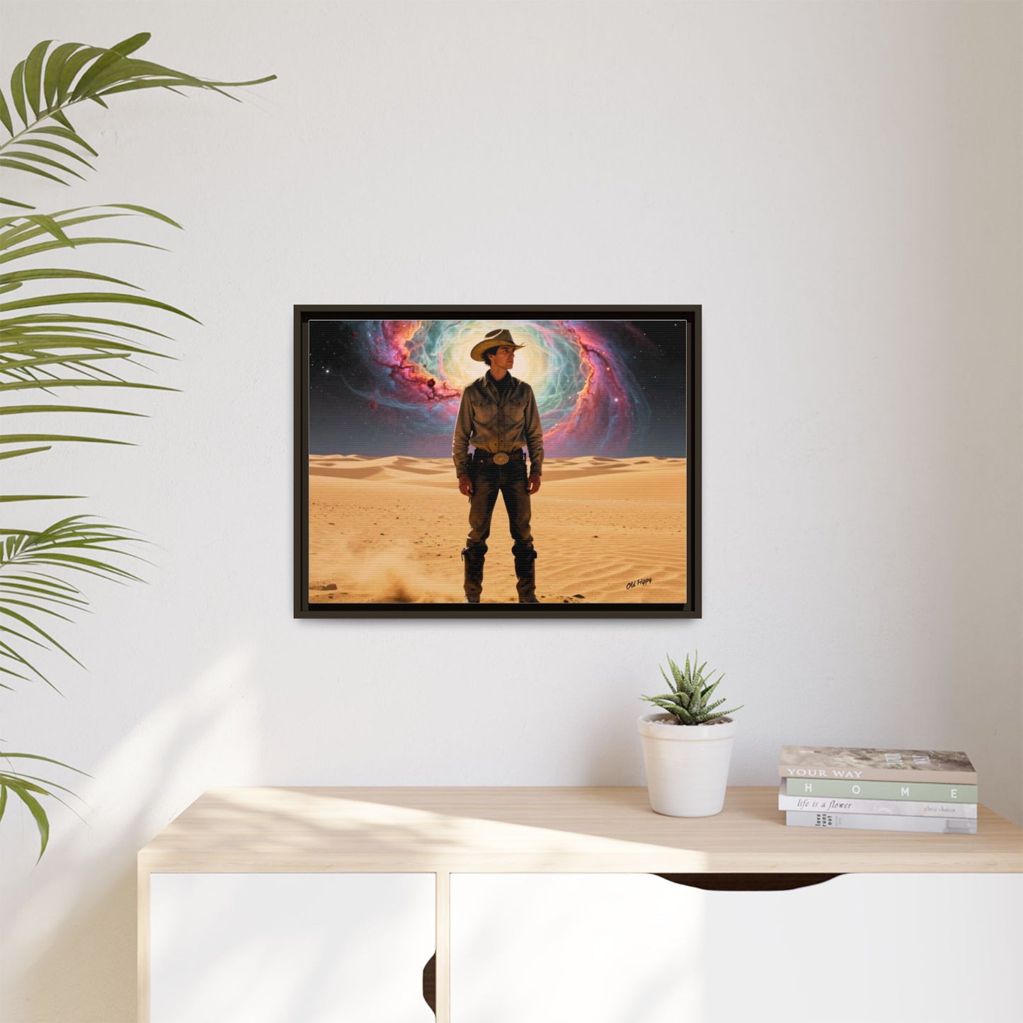 Stardust Wrangler- Framed Canvas AI Art by Old Hippy