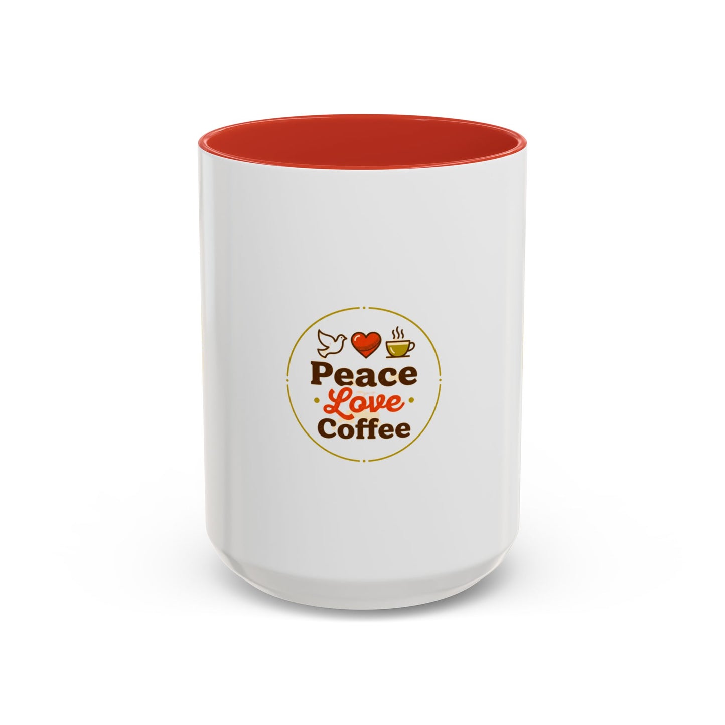 Peace Love Coffee Accent Mug - 11/15oz Ceramic Coffee Cup