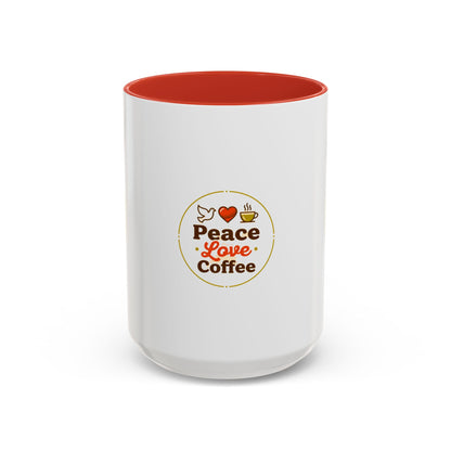 Peace Love Coffee Accent Mug - 11/15oz Ceramic Coffee Cup