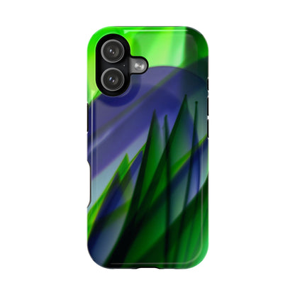 — Green Blue Abstract Wave Design Impact-Resistant Phone Case