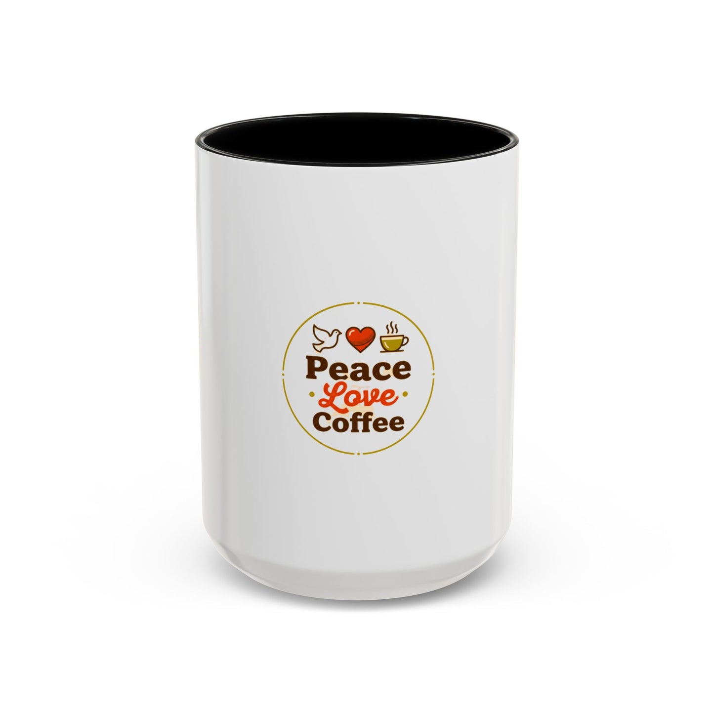 Peace Love Coffee Accent Mug - 11/15oz Ceramic Coffee Cup