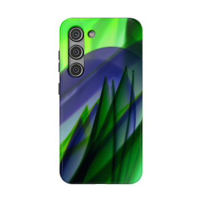 — Green Blue Abstract Wave Design Impact-Resistant Phone Case