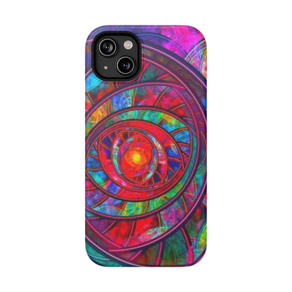 Protective Phone Case — Vibrant Abstract Mandala Impact-Resistant Design