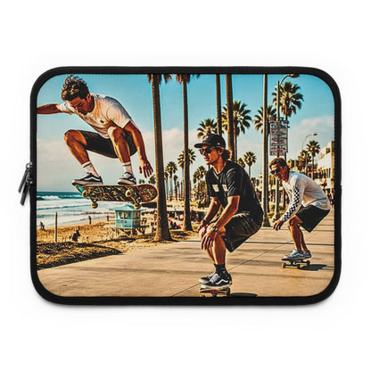 Skateboarders at Venice Beach Laptop Sleeve — Vintage Surf Skateboard Design