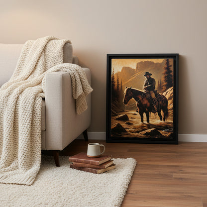 “Still Waters, Weathered Soul” Wood Framed AI Canvas Art by Old Hippy