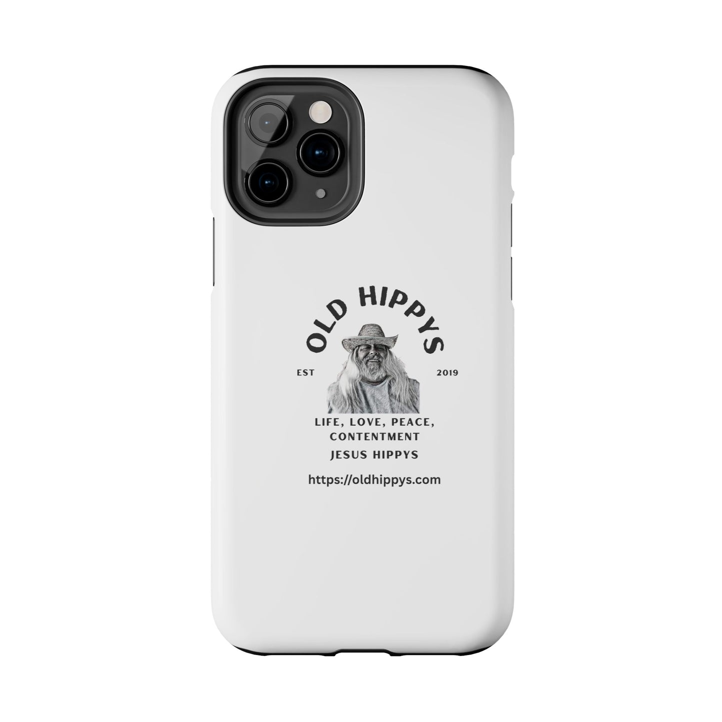 Old Hippys Phone Case — 'Life, Love, Peace, Contentment' Tough Protective Case