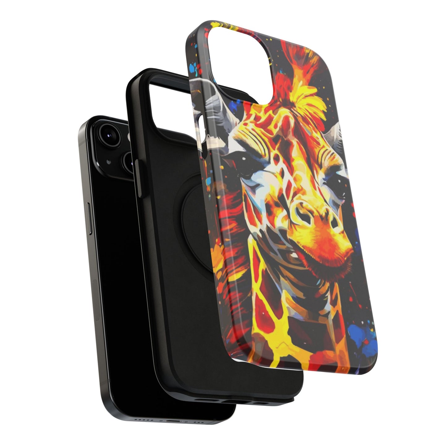 Funky Giraffe Art Impact-Resistant Phone Case —