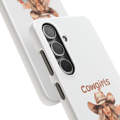 Cowgirls Phone Case — "Real Cowgirls Ride by Faith Not by Sight" Christian Western iPhone Snap Case