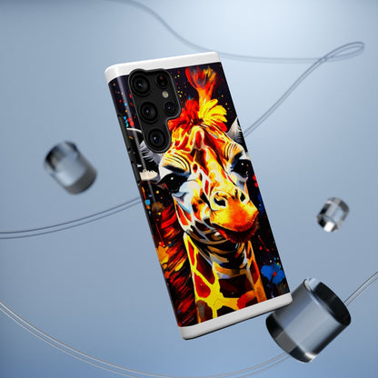 Funky Giraffe Art Impact-Resistant Phone Case —