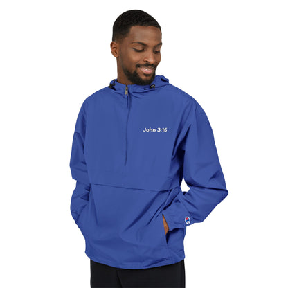 Packable Anorak Jacket — Minimal Reflective "John 3:16" Logo Windbreaker