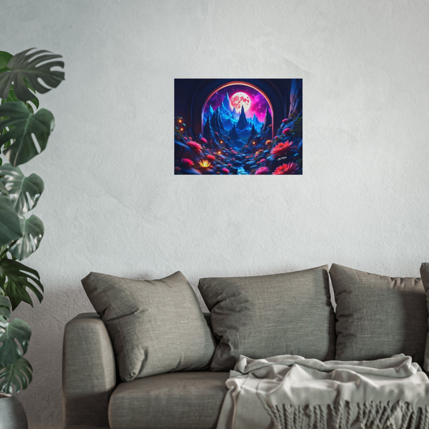 Moonlit Lotus Valley – Giclée Fine Art Print by Old Hippy